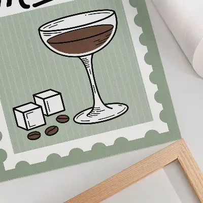Wandposter met vintage espresso martini afbeelding