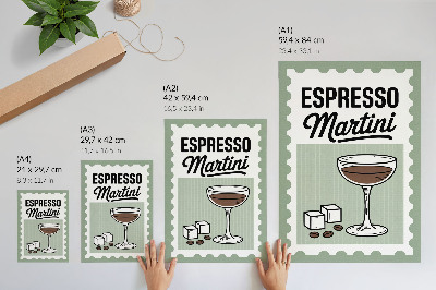 Wandposter Espresso martini in vintage stijl met afbeeldingen