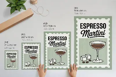 Wandposter met vintage espresso martini afbeelding