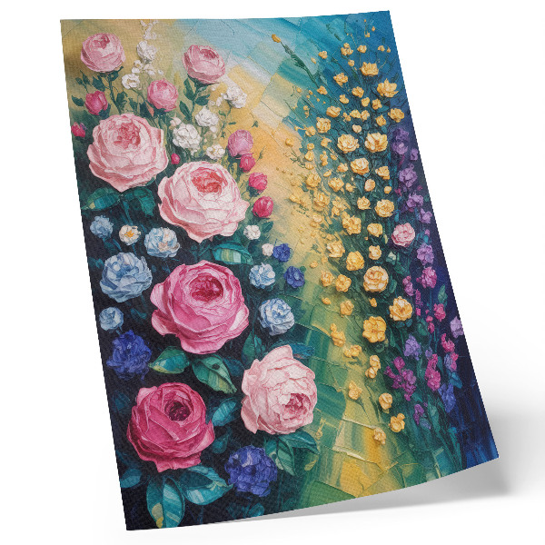 Poster Bloemen, rozen, levendige kleuren, abstracte sfeer