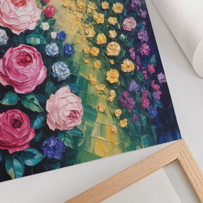Poster Bloemen, rozen, levendige kleuren, abstracte sfeer