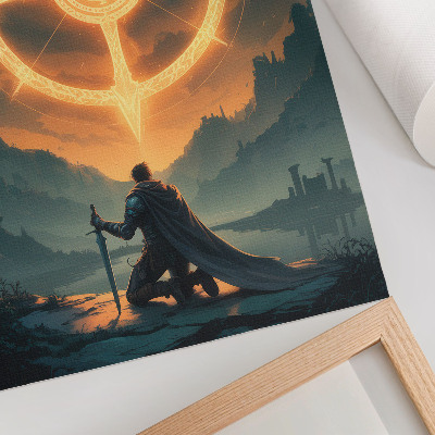 Decoratieve poster Betoverend landschap magisch symbool ridder