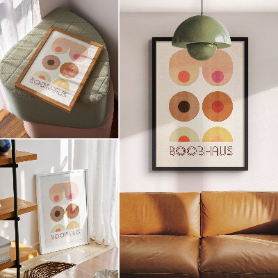 Decoratieve poster Boobhaus Bauhaus-stijl grafische vormgeving