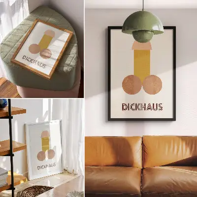 Wandposter grafische vormgeving in Bauhaus-stijl van Dickhaus