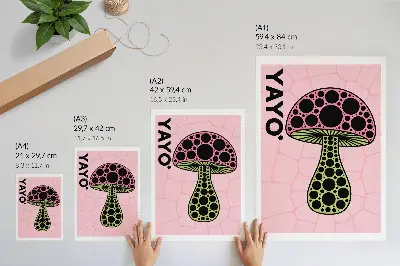 Poster paddenstoelgeometrie in moderne stijl