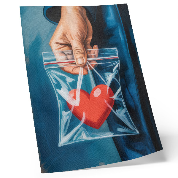 Poster Sterk contrast tussen rood en blauw, moderne stijl