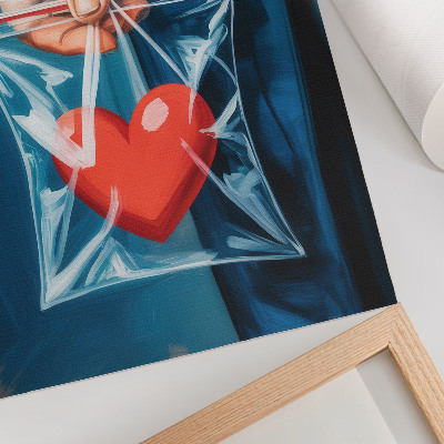Poster Sterk contrast tussen rood en blauw, moderne stijl