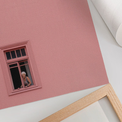 Decoratieve poster Roze muur met één raamfiguur