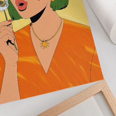 Wandposter Popart-illustratie met groen haar