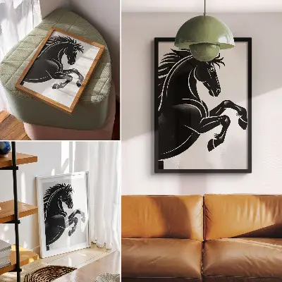 Poster zwart-wit contrast met een moderne dynamiek