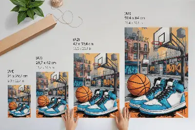 Poster graffiti stadsspeeltuin in moderne stijl