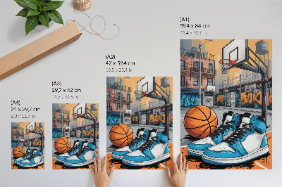 Poster Graffiti stadsspeeltuin moderne stijl