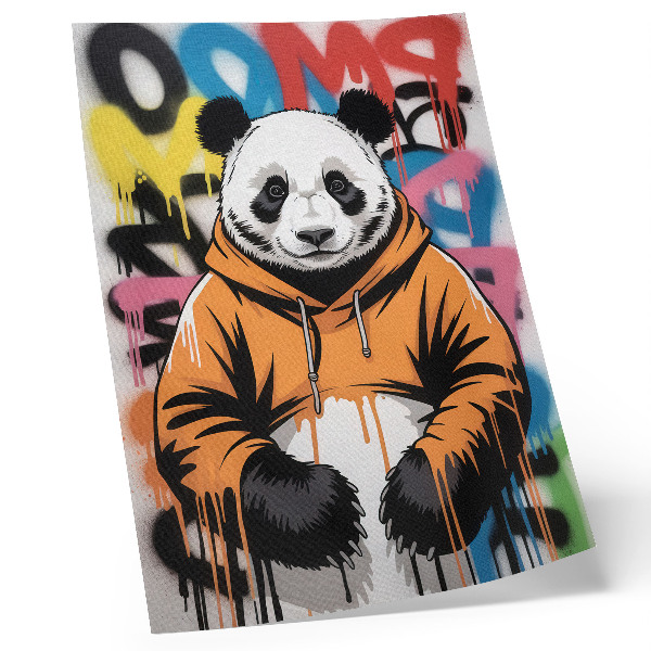 Poster Panda in een sweatshirt met graffiti, streetstyle