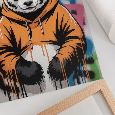 Poster Panda in een sweatshirt met graffiti, streetstyle