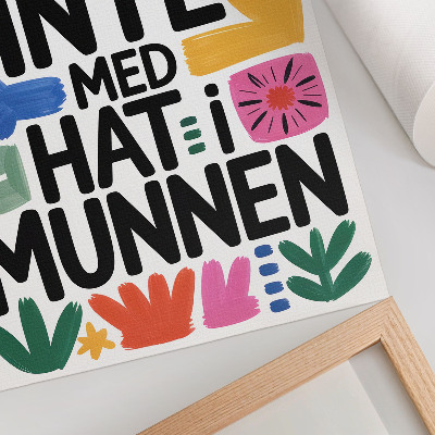 Poster Zwarte letters met kleurrijke strepen in moderne stijl