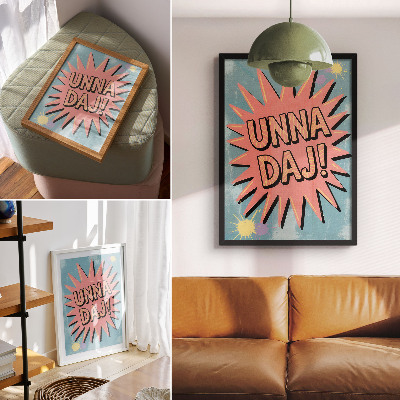 Decoratieve poster Dynamische kleuren en contrasterende letters