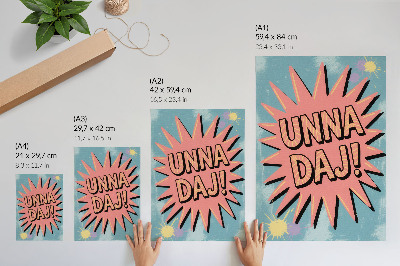 Decoratieve poster Dynamische kleuren en contrasterende letters