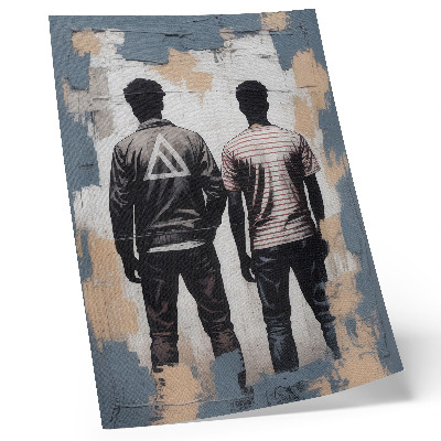 Poster Twee jongeren in een moderne stijl.