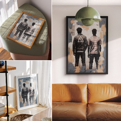 Poster Twee jongeren in een moderne stijl.