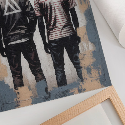 Poster Twee jongeren in een moderne stijl.