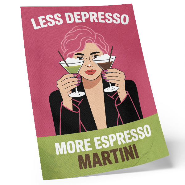 Decoratieve poster Popart met contrasterende kleuren en een dynamische stijl.