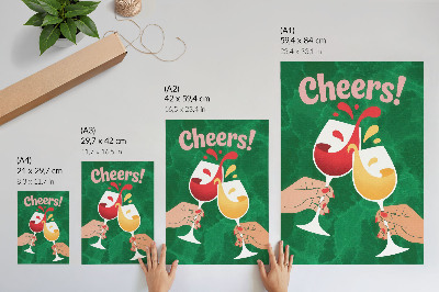 Wandposter Kleurrijke bril met groene achtergrond in dynamische stijl