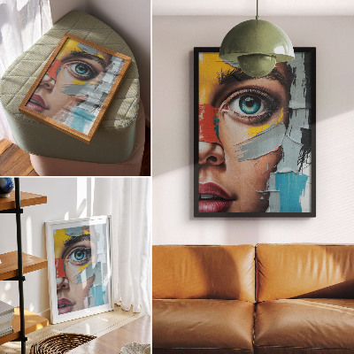 Poster Bewegende abstractie, energieke kleuren, diverse texturen