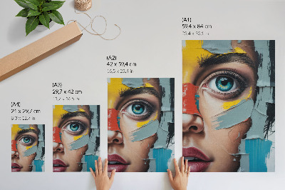 Poster Bewegende abstractie, energieke kleuren, diverse texturen