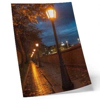 Wandposter Nachtelijke steeglampen met een warme gloed, vredige sfeer