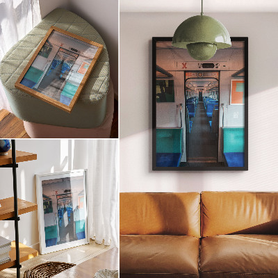 Wandposter Modern interieur met geometrische vormgeving en harmonie.