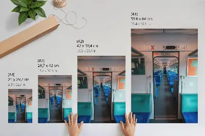 Wandposter modern interieur met geometrische vormen en harmonie