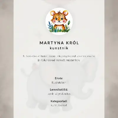Wandposter tijger in grafische stijl met intense kleuren