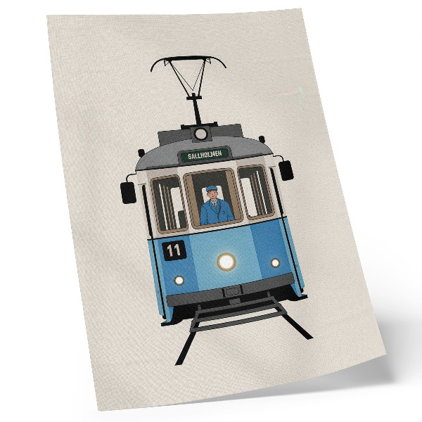 Decoratieve poster Retro tram in minimalistische stijl