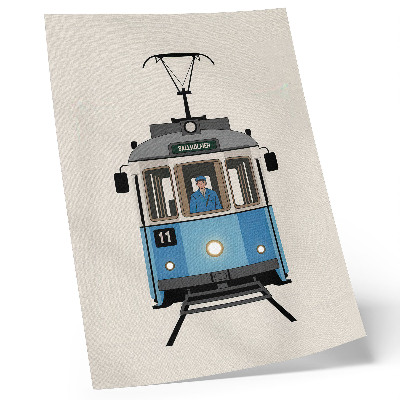 Decoratieve poster Retro tram in minimalistische stijl