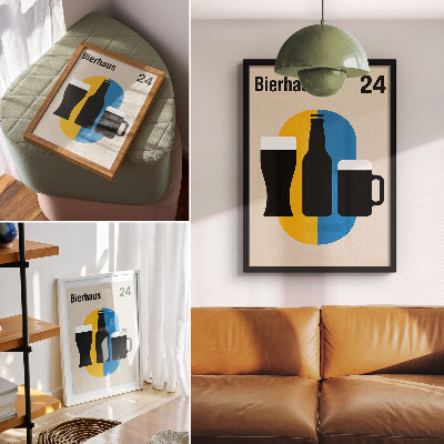 Wandposter Contrasterende kleuren en geometrische vormen