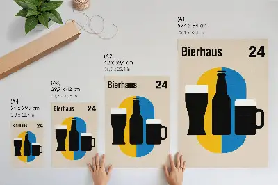 Wandposter met contrasterende kleuren en geometrische vormen