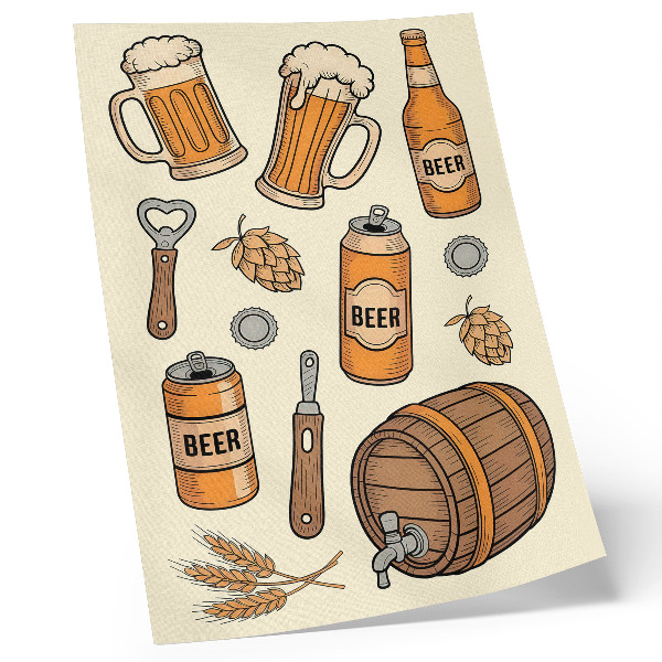 Poster Bierelementen retro gezellige sfeer vintage stijl