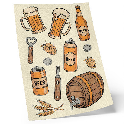 Poster Bierelementen retro gezellige sfeer vintage stijl