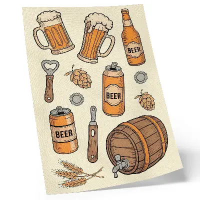 Poster met bierelementen in retro vintage stijl voor een gezellige sfeer