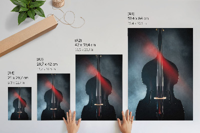 Decoratieve poster Donkere achtergrond, rode accenten, contrast