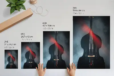 Decoratieve poster met donkere achtergrond en rode accenten