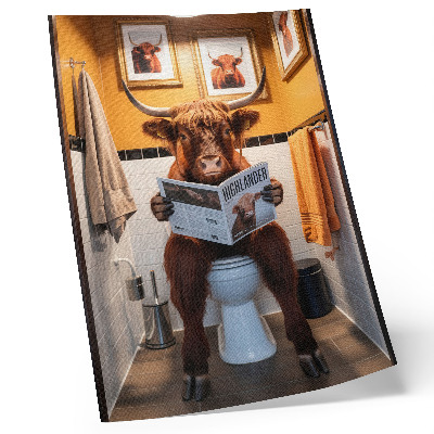 Wandposter Oranje muren buffel op toilet magazine