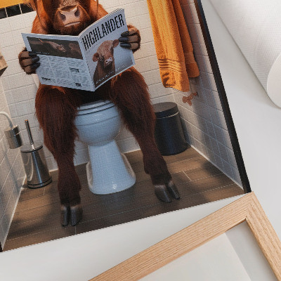 Wandposter Oranje muren buffel op toilet magazine