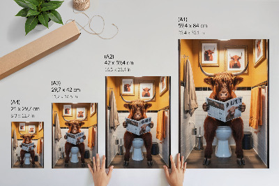 Wandposter Oranje muren buffel op toilet magazine