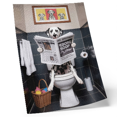 Decoratieve poster Dalmatiër die de krant leest, kleurrijke popart