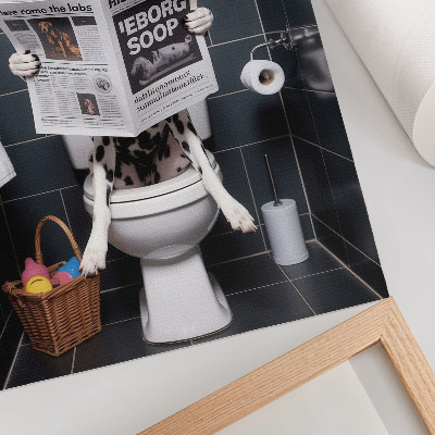 Decoratieve poster Dalmatiër die de krant leest, kleurrijke popart