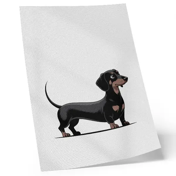 Poster zwart-wit illustratie van een hond