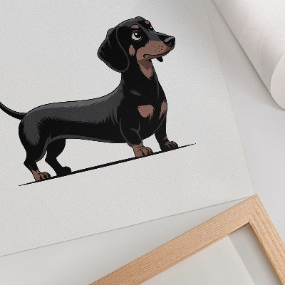 Poster Zwart-wit motief met een tekening van een hond.