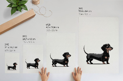 Poster Zwart-wit motief met een tekening van een hond.