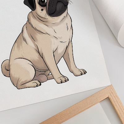 Decoratieve poster Portret van een hond, illustratieve stijl, subtiele kleuren